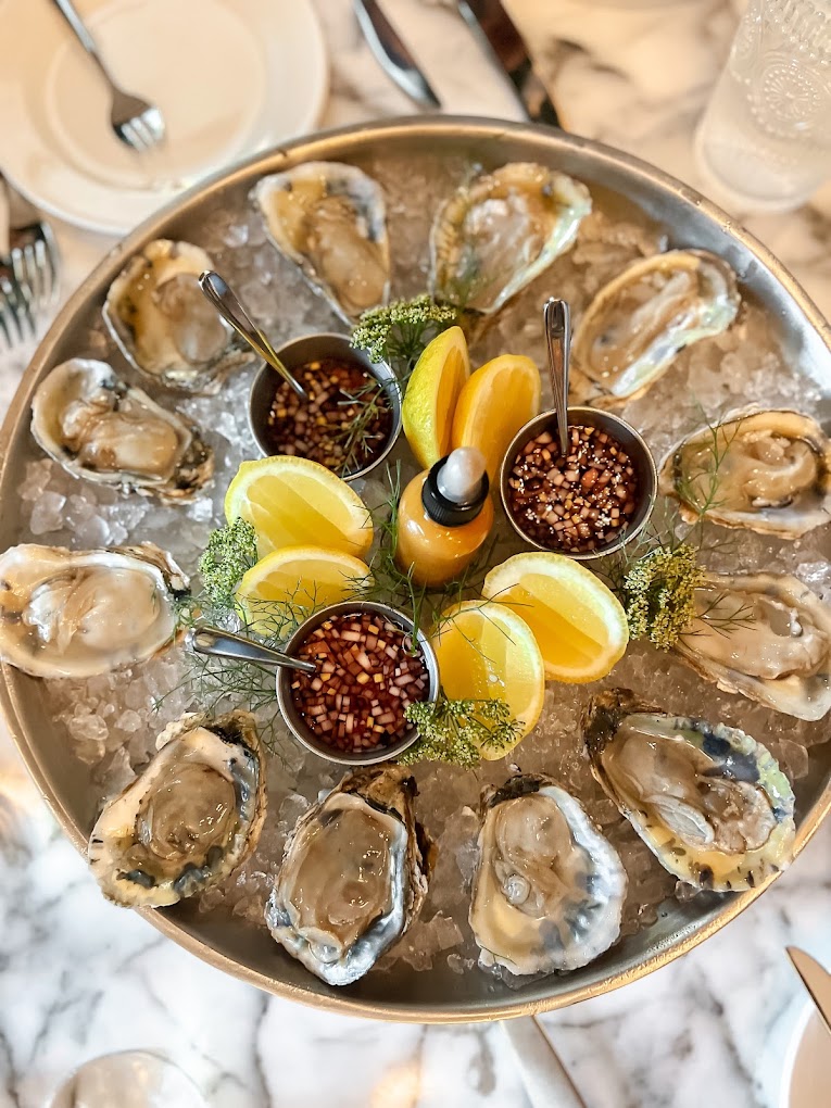 Fresh raw oysters on the half shell at La Nouvelle St. Augustine